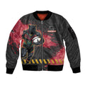 Personalised Penrith Panthers Rugby Sleeve Zip Bomber Jacket Black Panther Mascot - Sporty Splash Art Style