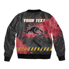 Personalised Penrith Panthers Rugby Sleeve Zip Bomber Jacket Black Panther Mascot - Sporty Splash Art Style