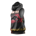 Personalised Penrith Panthers Rugby Sleeveless Hoodie Black Panther Mascot - Sporty Splash Art Style