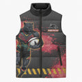 Personalised Penrith Panthers Rugby Sleeveless Puffer Jacket Black Panther Mascot - Sporty Splash Art Style