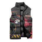 Personalised Penrith Panthers Rugby Sleeveless Puffer Jacket Black Panther Mascot - Sporty Splash Art Style
