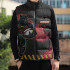 Personalised Penrith Panthers Rugby Sleeveless Puffer Jacket Black Panther Mascot - Sporty Splash Art Style