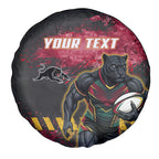 Personalised Penrith Panthers Rugby Spare Tire Cover Black Panther Mascot - Sporty Splash Art Style