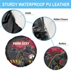 Personalised Penrith Panthers Rugby Spare Tire Cover Black Panther Mascot - Sporty Splash Art Style