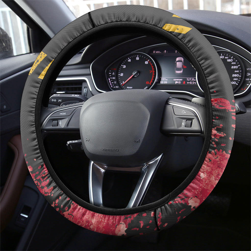 Penrith Panthers Rugby Steering Wheel Cover Black Panther Mascot - Sporty Splash Art Style