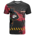 Personalised Penrith Panthers Rugby T Shirt Black Panther Mascot - Sporty Splash Art Style