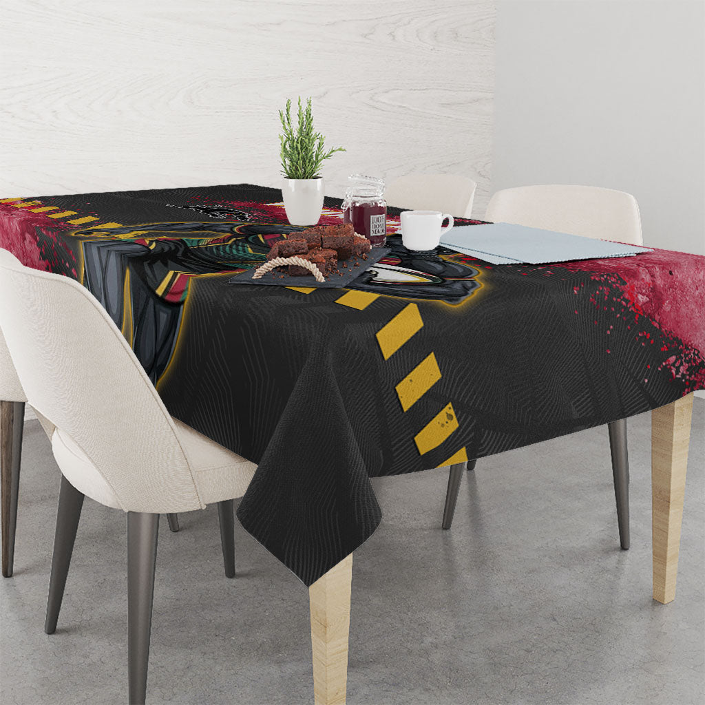 Personalised Penrith Panthers Rugby Tablecloth Black Panther Mascot - Sporty Splash Art Style