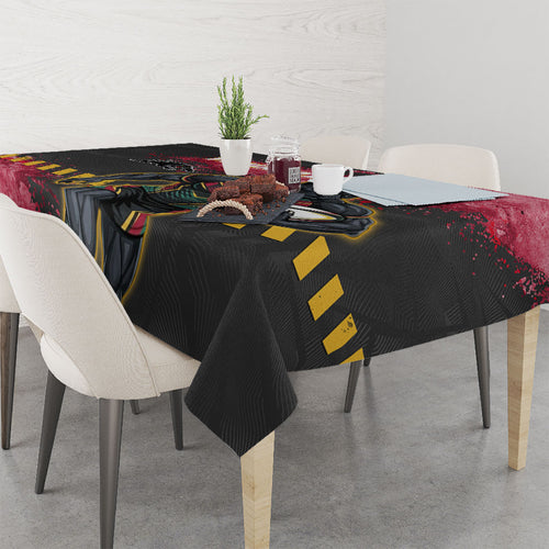 Personalised Penrith Panthers Rugby Tablecloth Black Panther Mascot - Sporty Splash Art Style