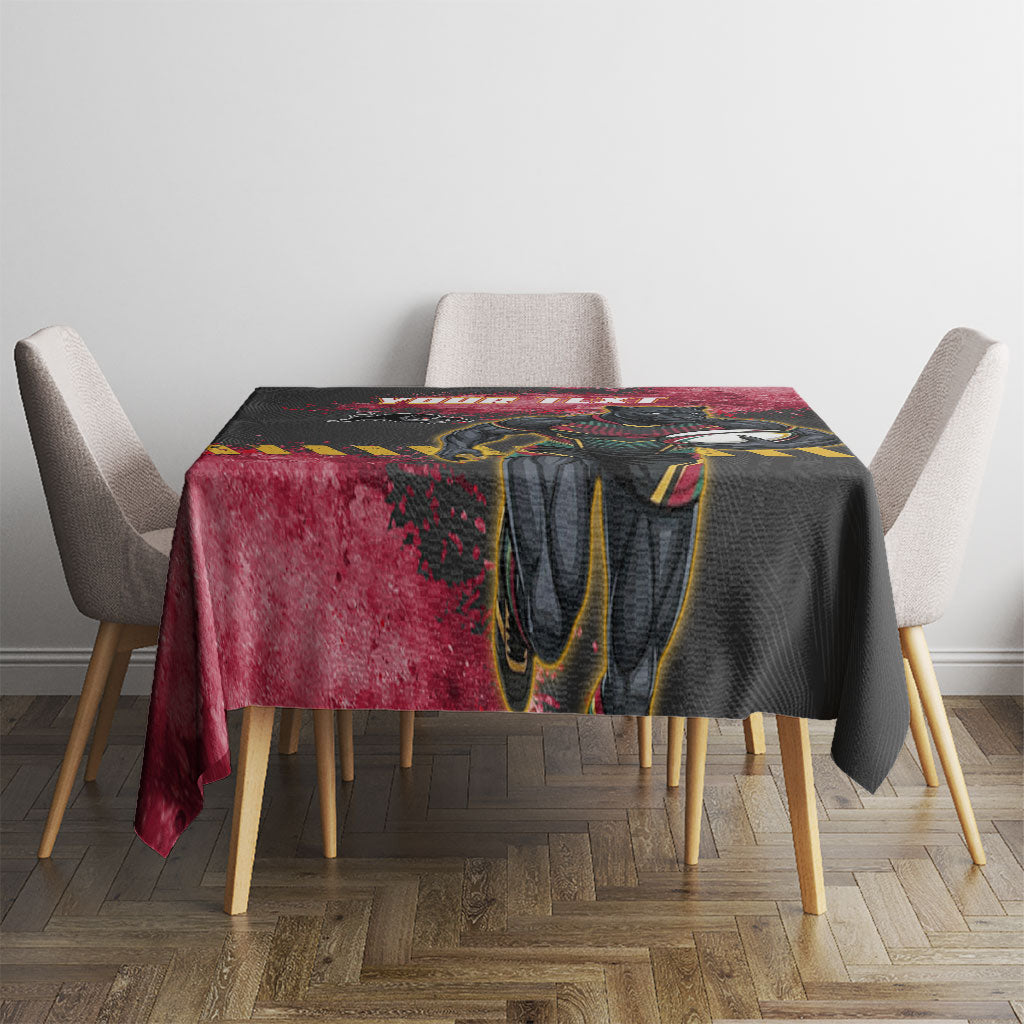 Personalised Penrith Panthers Rugby Tablecloth Black Panther Mascot - Sporty Splash Art Style