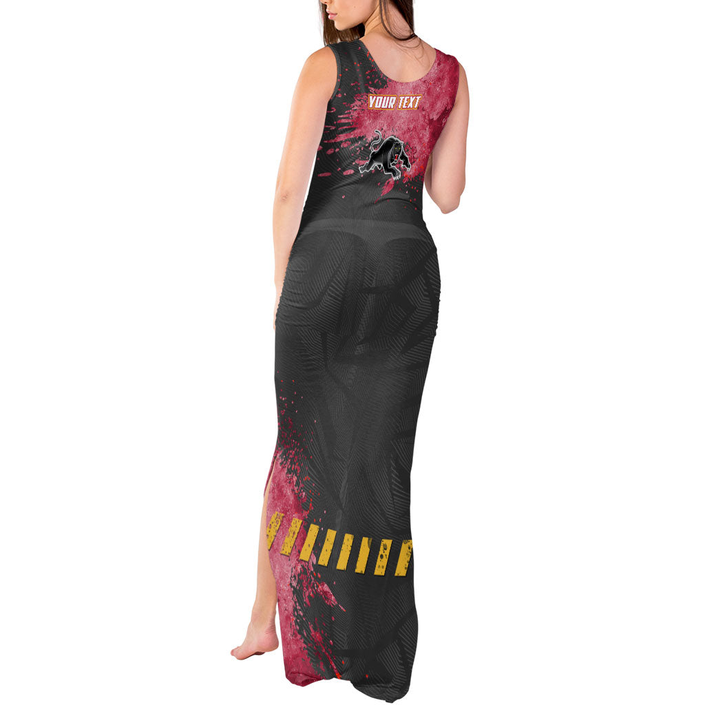 Personalised Penrith Panthers Rugby Tank Maxi Dress Black Panther Mascot - Sporty Splash Art Style