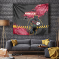 Personalised Penrith Panthers Rugby Tapestry Black Panther Mascot - Sporty Splash Art Style