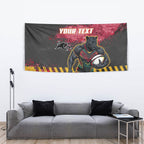 Personalised Penrith Panthers Rugby Tapestry Black Panther Mascot - Sporty Splash Art Style