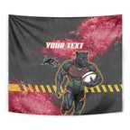 Personalised Penrith Panthers Rugby Tapestry Black Panther Mascot - Sporty Splash Art Style