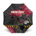 Personalised Penrith Panthers Rugby Umbrella Black Panther Mascot - Sporty Splash Art Style