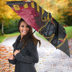 Personalised Penrith Panthers Rugby Umbrella Black Panther Mascot - Sporty Splash Art Style