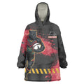 Personalised Penrith Panthers Rugby Wearable Blanket Hoodie Black Panther Mascot - Sporty Splash Art Style