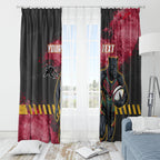 Personalised Penrith Panthers Rugby Window Curtain Black Panther Mascot - Sporty Splash Art Style