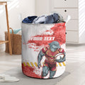 Personalised Dolphins Rugby Laundry Basket Dolphin Mascot - Sporty Splash Art Style