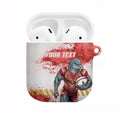 Personalised Dolphins Rugby AirPods Case Dolphin Mascot - Sporty Splash Art Style