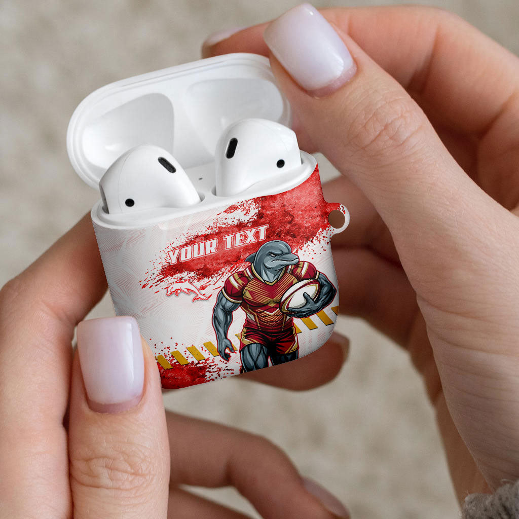 Personalised Dolphins Rugby AirPods Case Dolphin Mascot - Sporty Splash Art Style