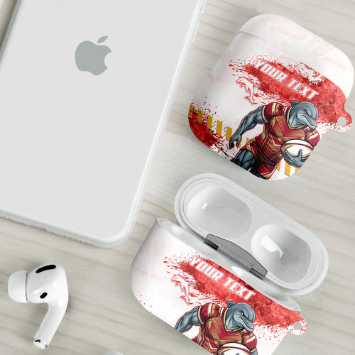 Personalised Dolphins Rugby AirPods Case Dolphin Mascot - Sporty Splash Art Style