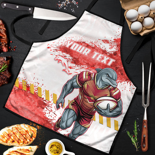 Personalised Dolphins Rugby Apron Dolphin Mascot - Sporty Splash Art Style