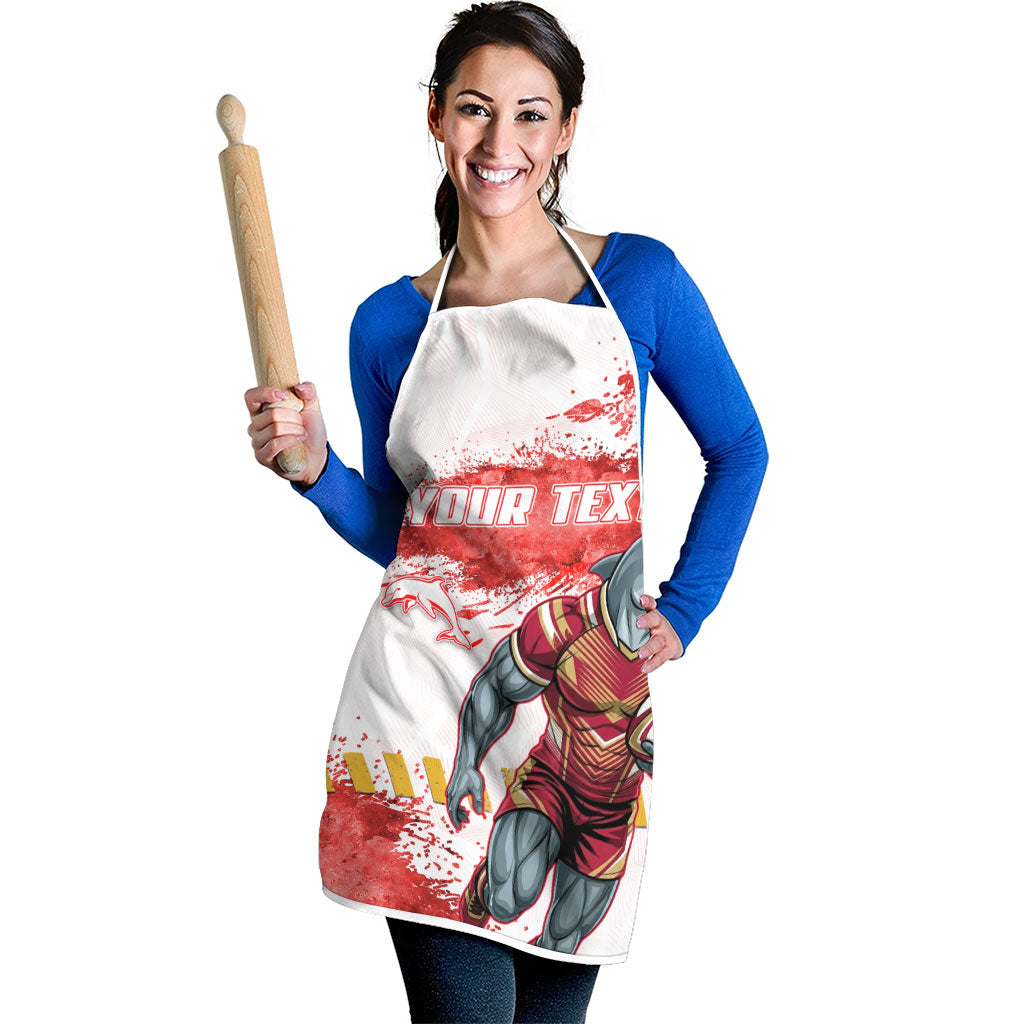 Personalised Dolphins Rugby Apron Dolphin Mascot - Sporty Splash Art Style