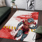 Personalised Dolphins Rugby Area Rug Dolphin Mascot - Sporty Splash Art Style