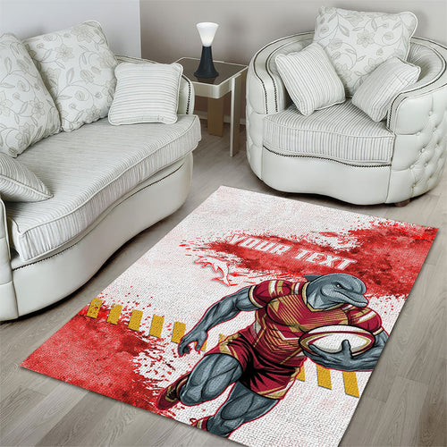 Personalised Dolphins Rugby Area Rug Dolphin Mascot - Sporty Splash Art Style