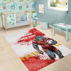 Personalised Dolphins Rugby Area Rug Dolphin Mascot - Sporty Splash Art Style