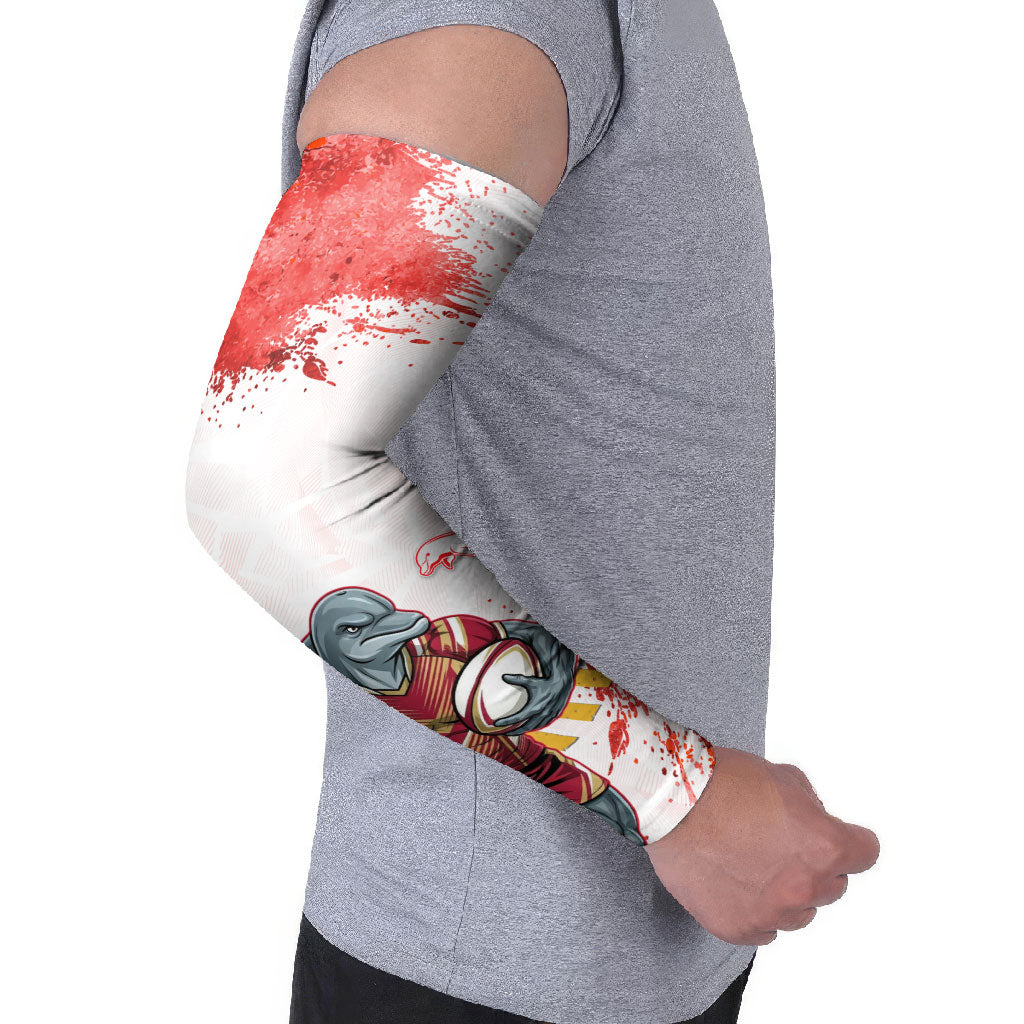 Personalised Dolphins Rugby Arm Sleeves Dolphin Mascot - Sporty Splash Art Style