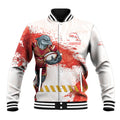Personalised Dolphins Rugby Baseball Jacket Dolphin Mascot - Sporty Splash Art Style