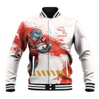 Personalised Dolphins Rugby Baseball Jacket Dolphin Mascot - Sporty Splash Art Style