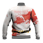 Personalised Dolphins Rugby Baseball Jacket Dolphin Mascot - Sporty Splash Art Style