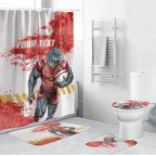 Personalised Dolphins Rugby Bathroom Set Dolphin Mascot - Sporty Splash Art Style