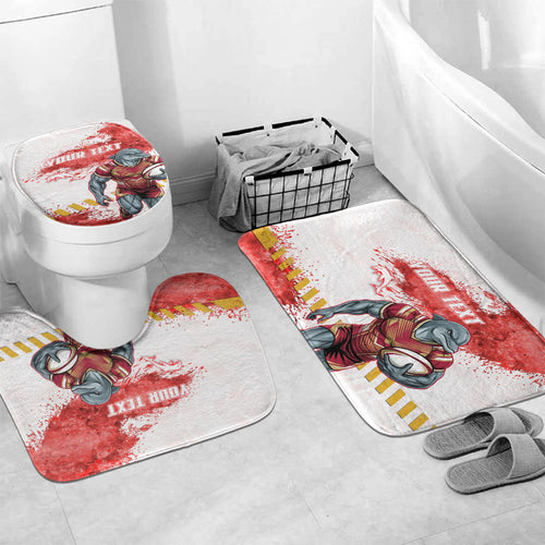 Personalised Dolphins Rugby Bathroom Set Dolphin Mascot - Sporty Splash Art Style