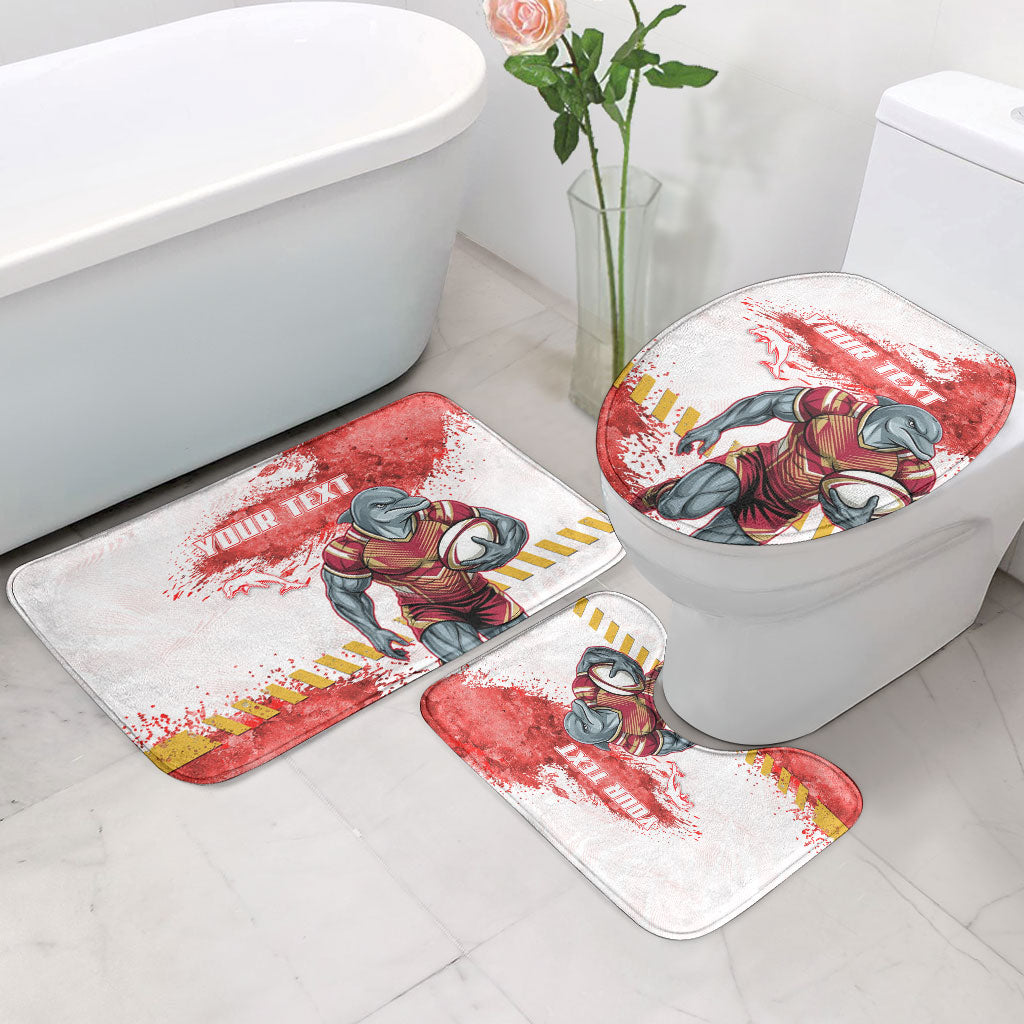 Personalised Dolphins Rugby Bathroom Set Dolphin Mascot - Sporty Splash Art Style