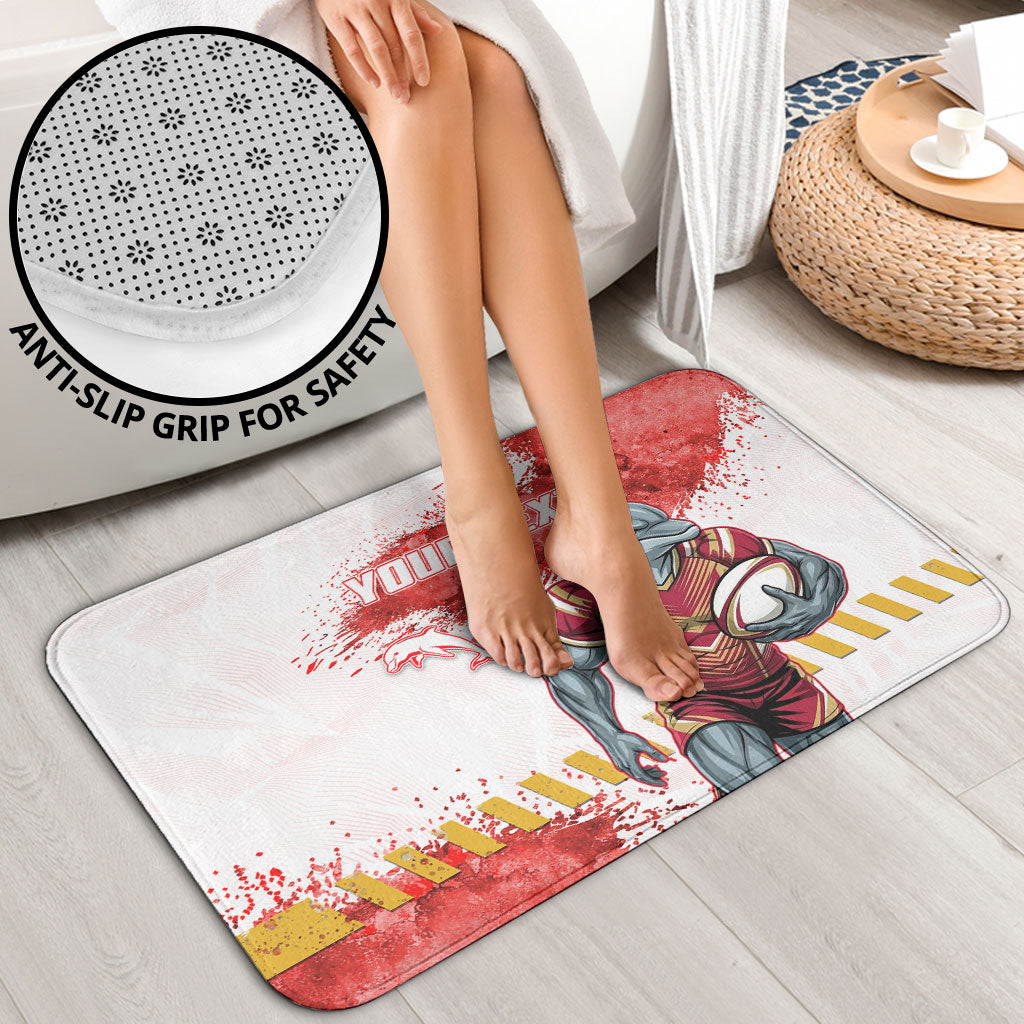 Personalised Dolphins Rugby Bathroom Set Dolphin Mascot - Sporty Splash Art Style