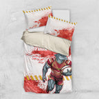 Personalised Dolphins Rugby Bedding Set Dolphin Mascot - Sporty Splash Art Style