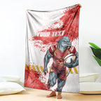 Personalised Dolphins Rugby Blanket Dolphin Mascot - Sporty Splash Art Style