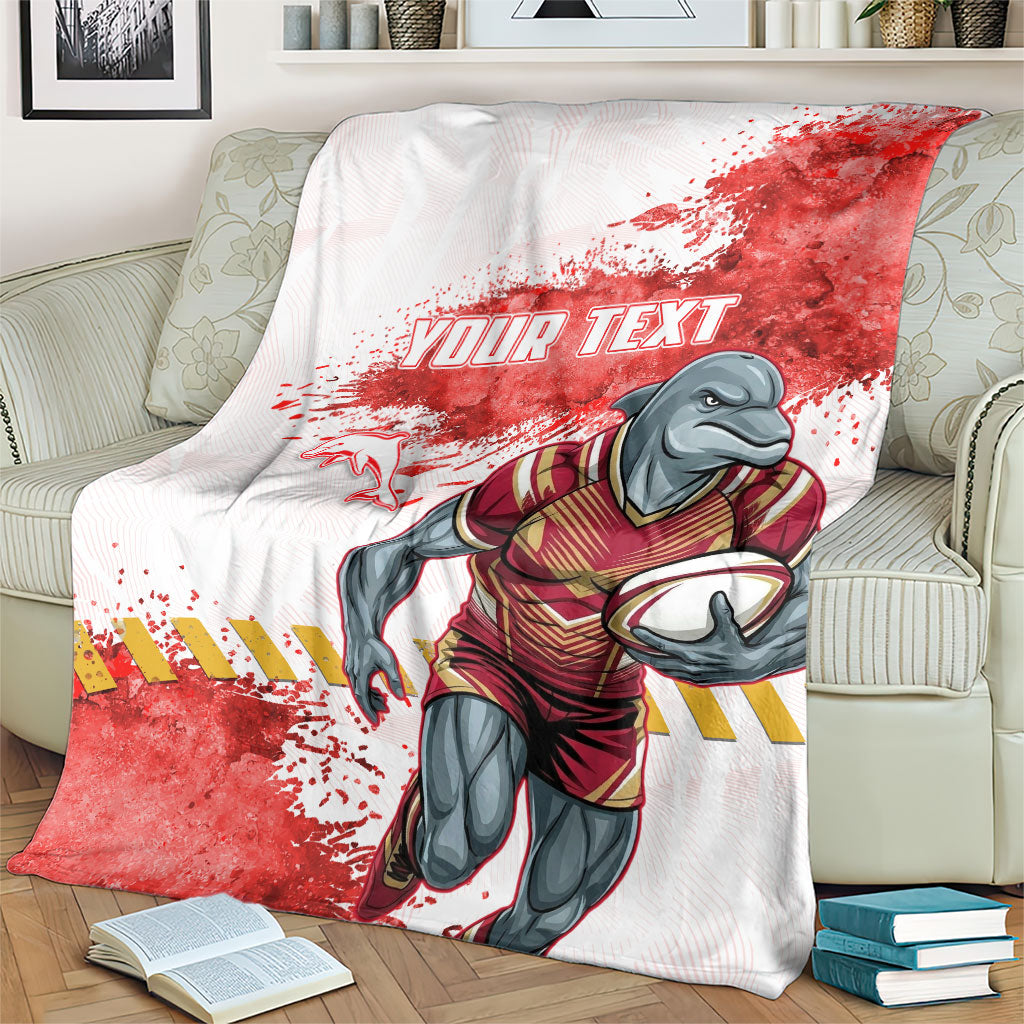Personalised Dolphins Rugby Blanket Dolphin Mascot - Sporty Splash Art Style
