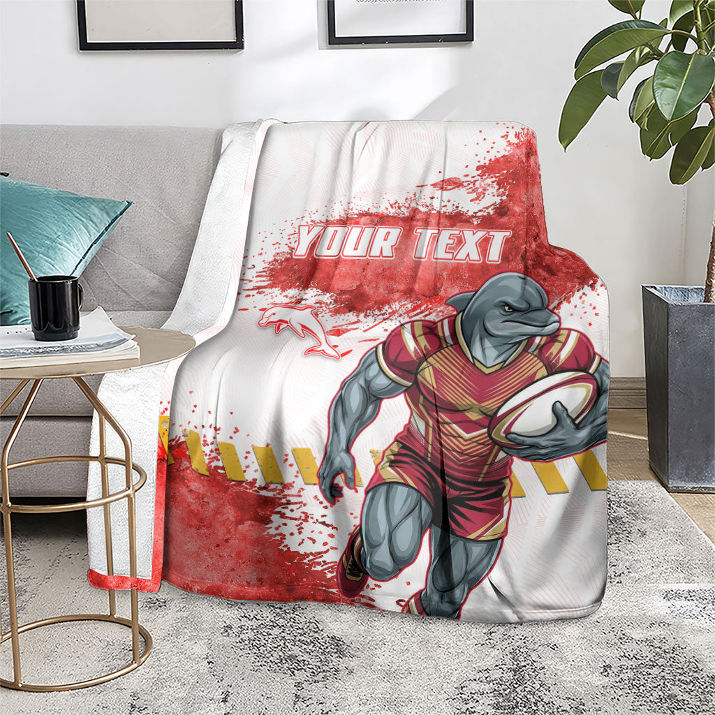 Personalised Dolphins Rugby Blanket Dolphin Mascot - Sporty Splash Art Style