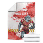 Personalised Dolphins Rugby Blanket Dolphin Mascot - Sporty Splash Art Style