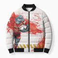 Personalised Dolphins Rugby Bomber Puffer Jacket Dolphin Mascot - Sporty Splash Art Style