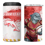 Personalised Dolphins Rugby 4 in 1 Can Cooler Tumbler Dolphin Mascot - Sporty Splash Art Style