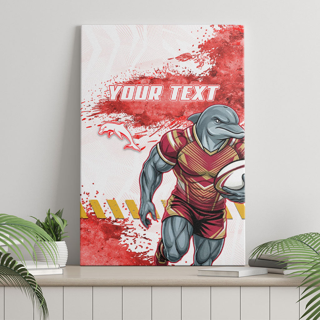 Personalised Dolphins Rugby Canvas Wall Art Dolphin Mascot - Sporty Splash Art Style