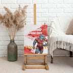Personalised Dolphins Rugby Canvas Wall Art Dolphin Mascot - Sporty Splash Art Style