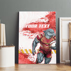 Personalised Dolphins Rugby Canvas Wall Art Dolphin Mascot - Sporty Splash Art Style