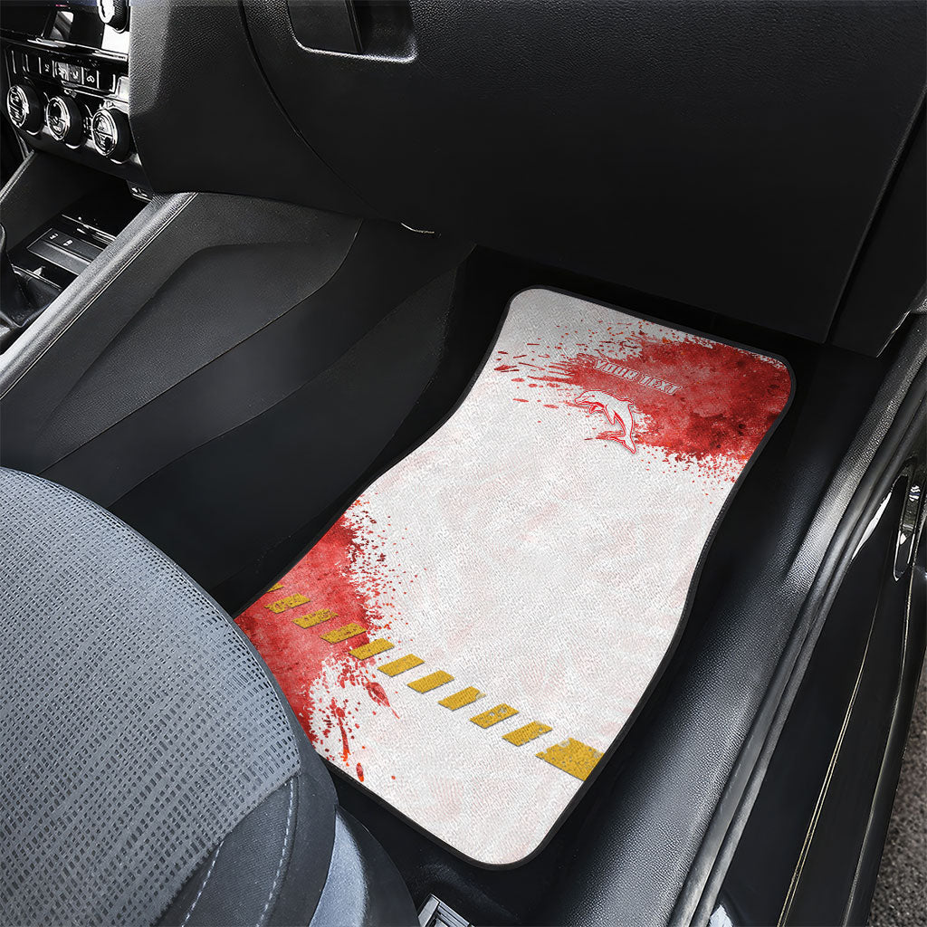 Personalised Dolphins Rugby Car Mats Dolphin Mascot - Sporty Splash Art Style