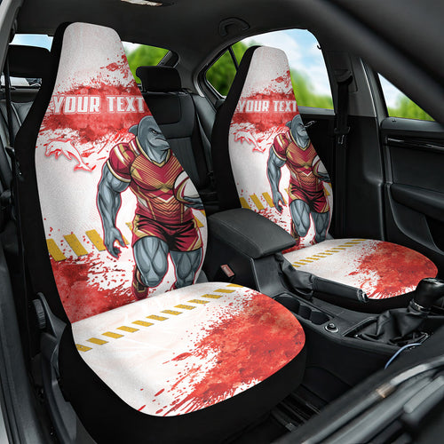 Personalised Dolphins Rugby Car Seat Cover Dolphin Mascot - Sporty Splash Art Style